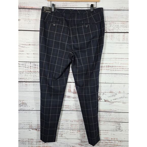 Zach & Rachel Women's Plaid Dress Pants size 10 Navy Gray Windowpane - Picture 2 of 6
